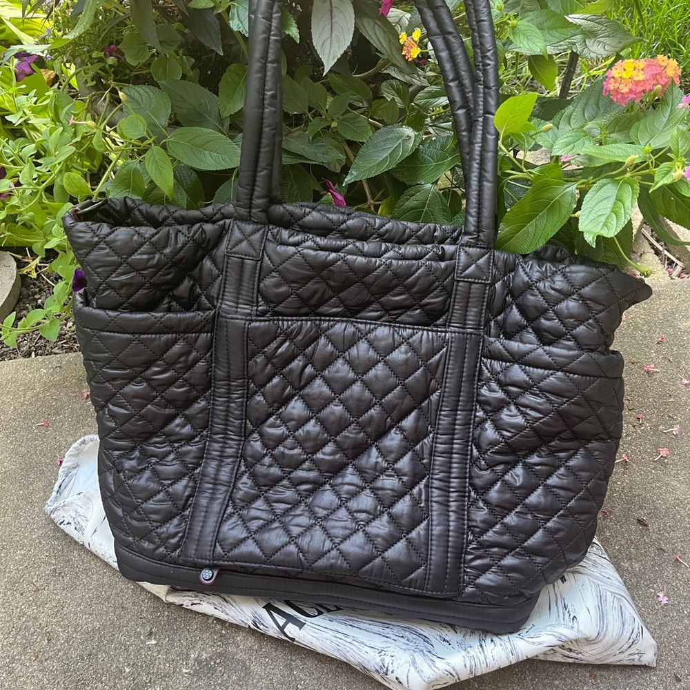 MZ Wallace Black Quilted Tote Bag..Great for travel and everyday. Light Weight